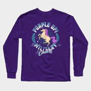 Purple Up For Military Kids Unicorns Military Purple-Up Day Long Sleeve T-Shirt